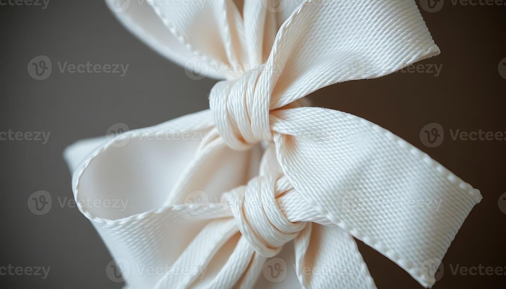close up of a white bow on a black background photo