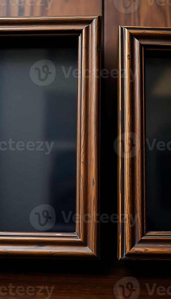 two wooden frames with a blackboard in between them photo