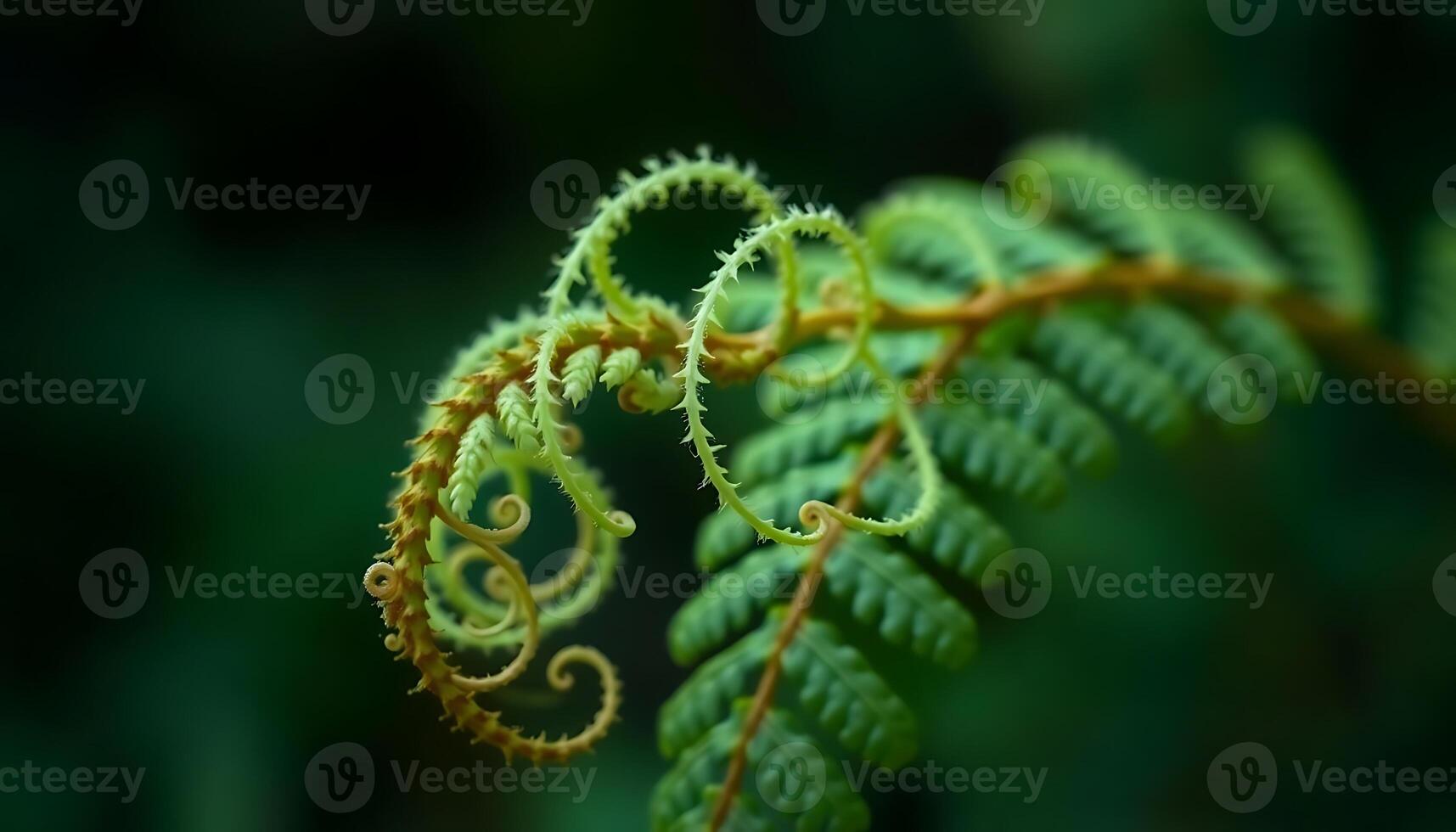 close up of a green leaf with a spiral design on it photo