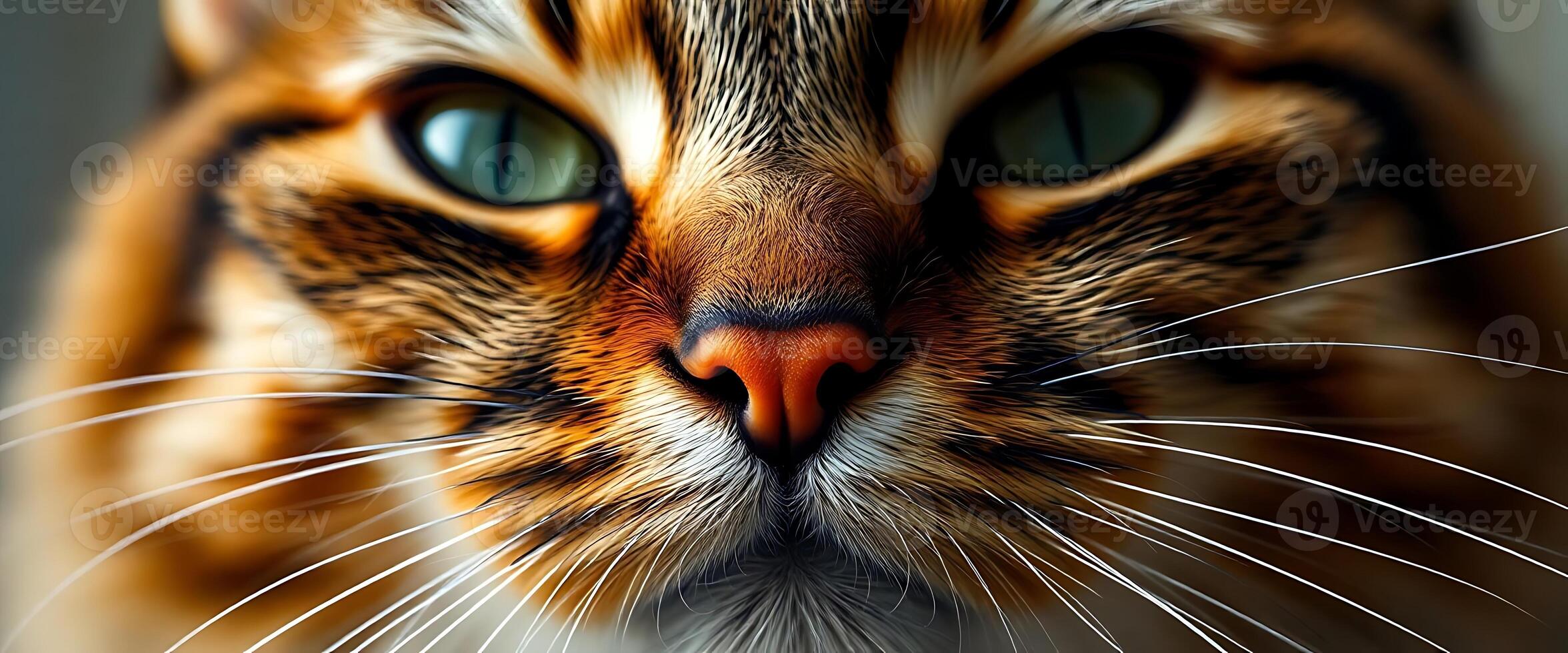 A close up of a cat's face photo