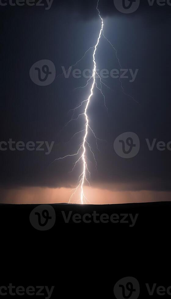A lightning bolt is seen in the sky photo
