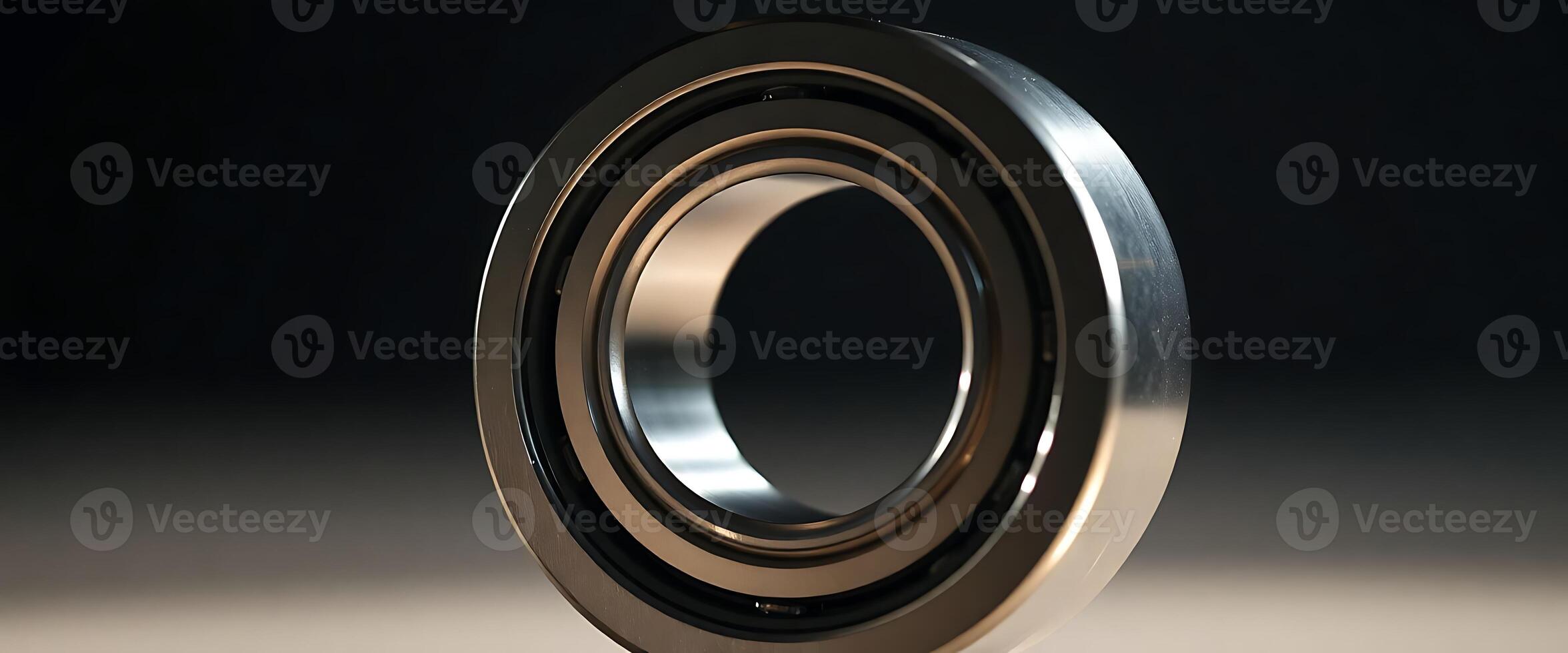close up of a ball bearing on a black background photo