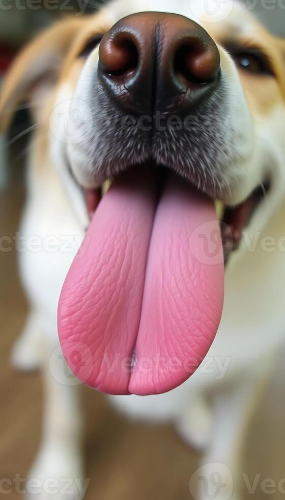 A close up of a dog's tongue photo