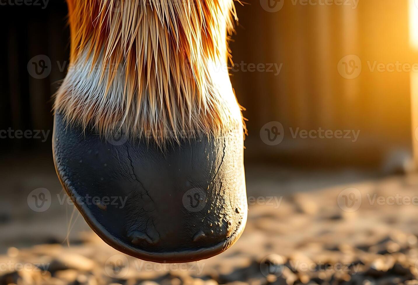 close up of a horse's nose with a building in the background photo