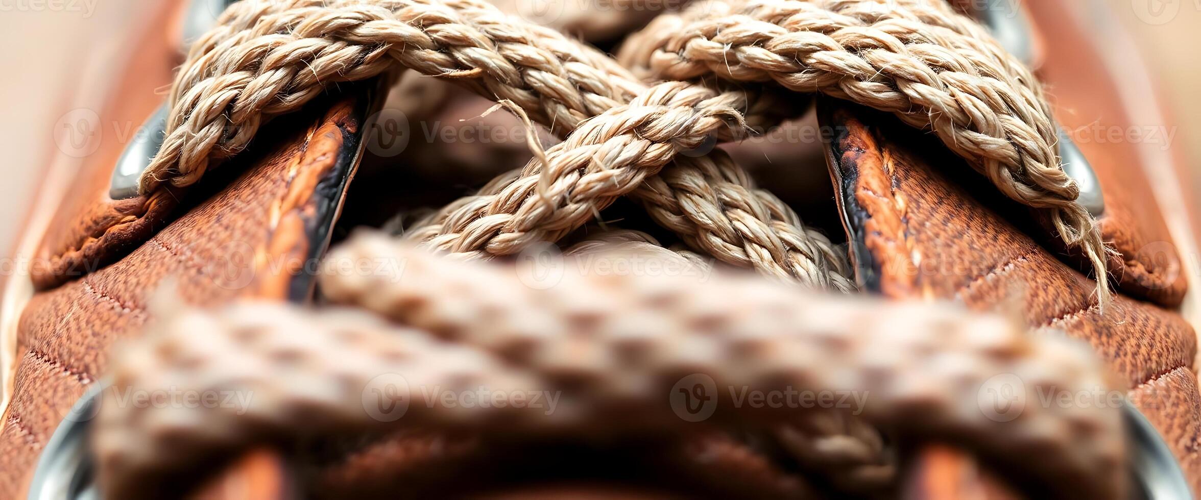 close up of a boat's rope on a boat photo