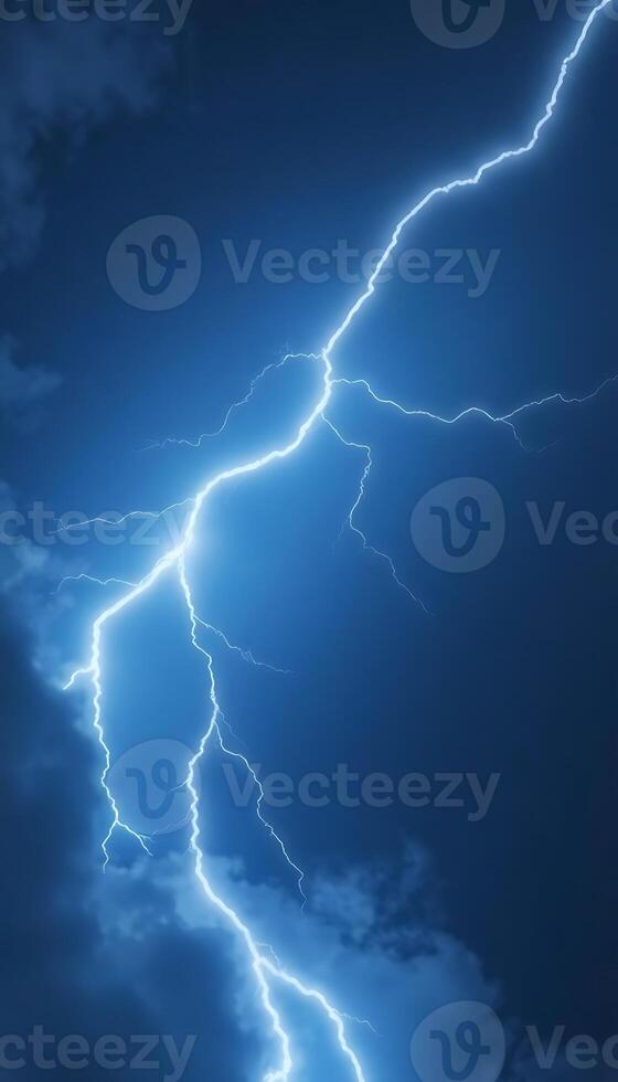 Lightning bolt in the sky with clouds and clouds photo