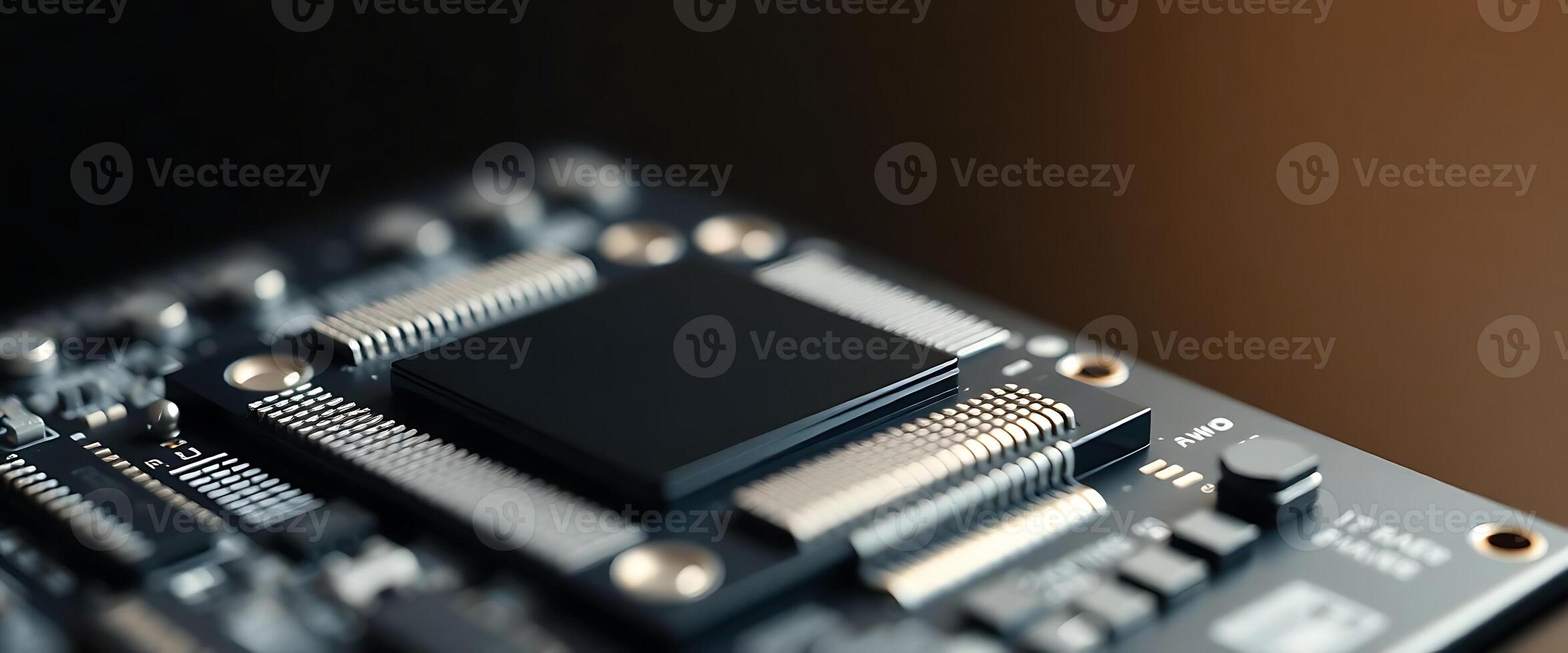 close up of a computer processor chip photo