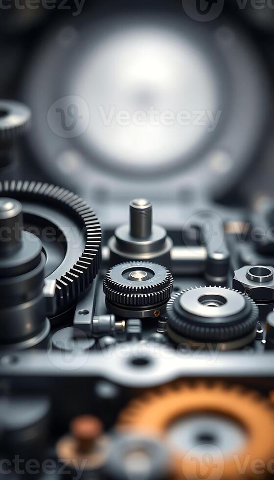close up of a metal object with gears photo
