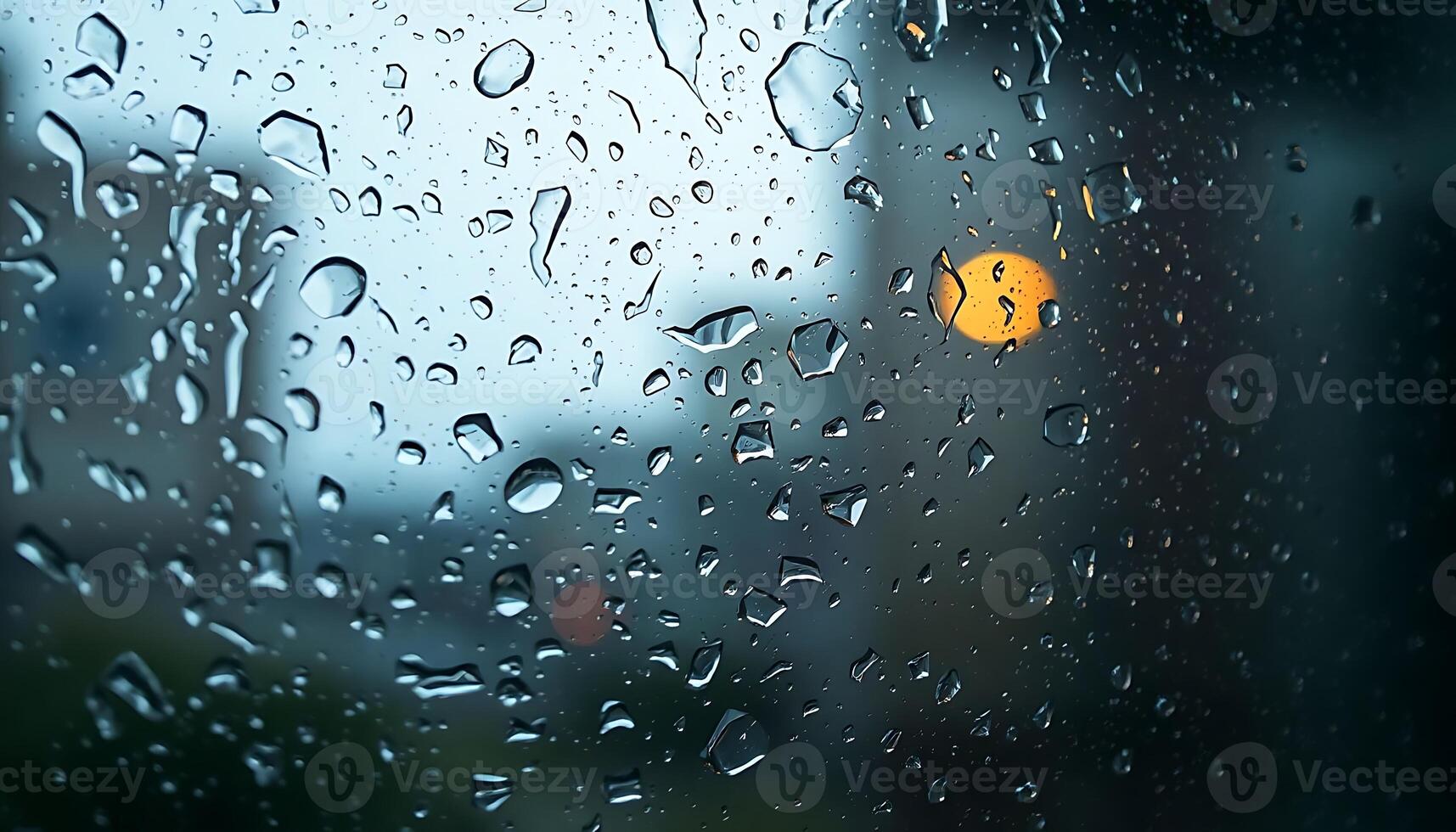rain covered window with a smiley face on it photo