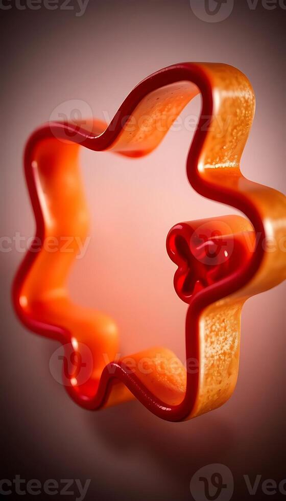 close up of a red and yellow object photo