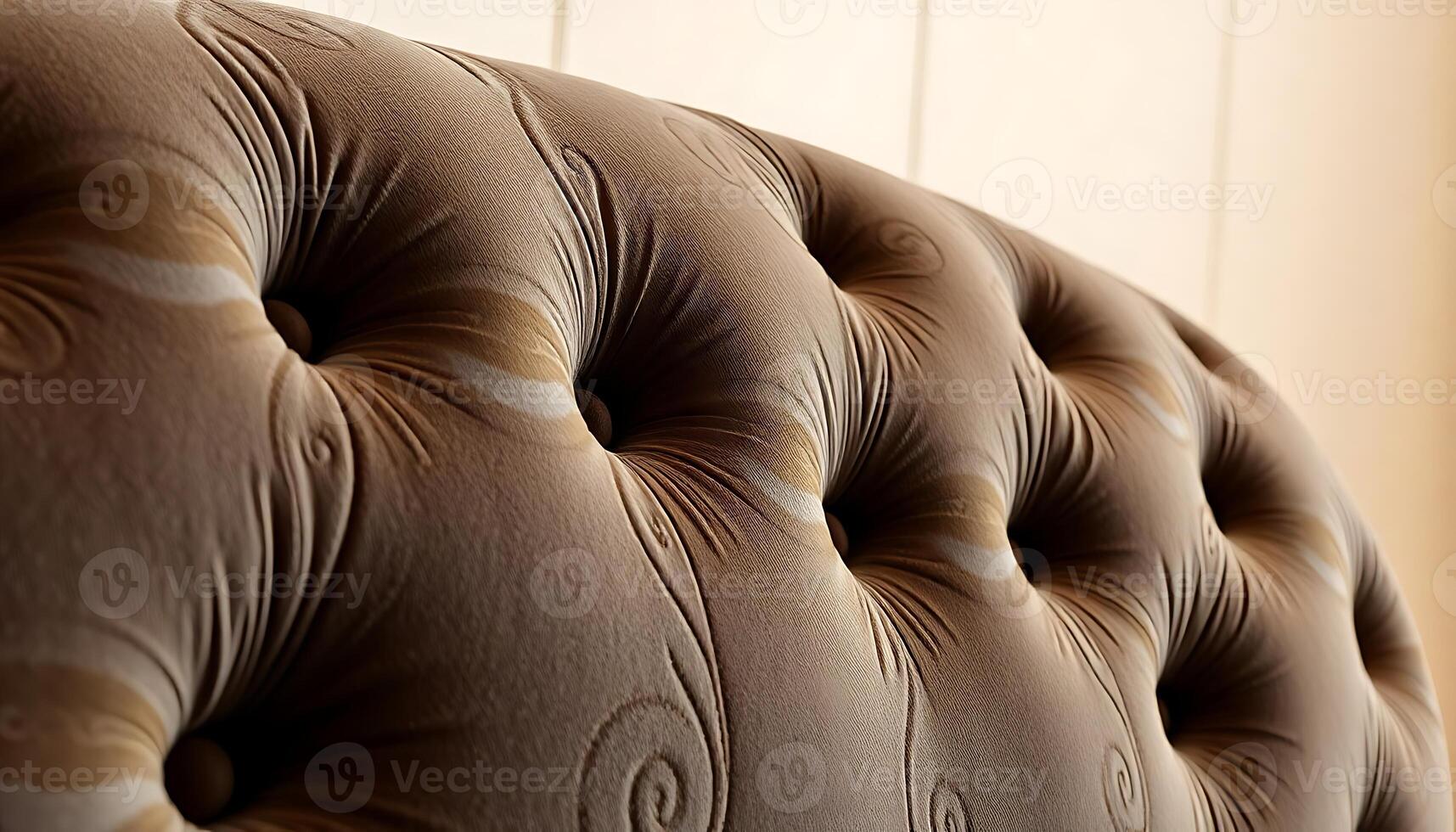 close up of a brown leather headboard photo