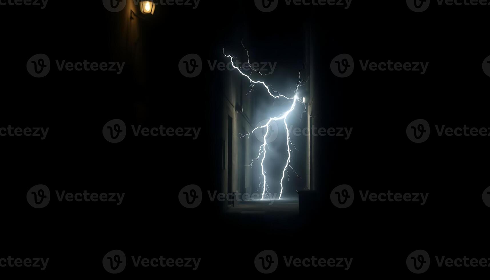 Lightning bolt in the dark photo