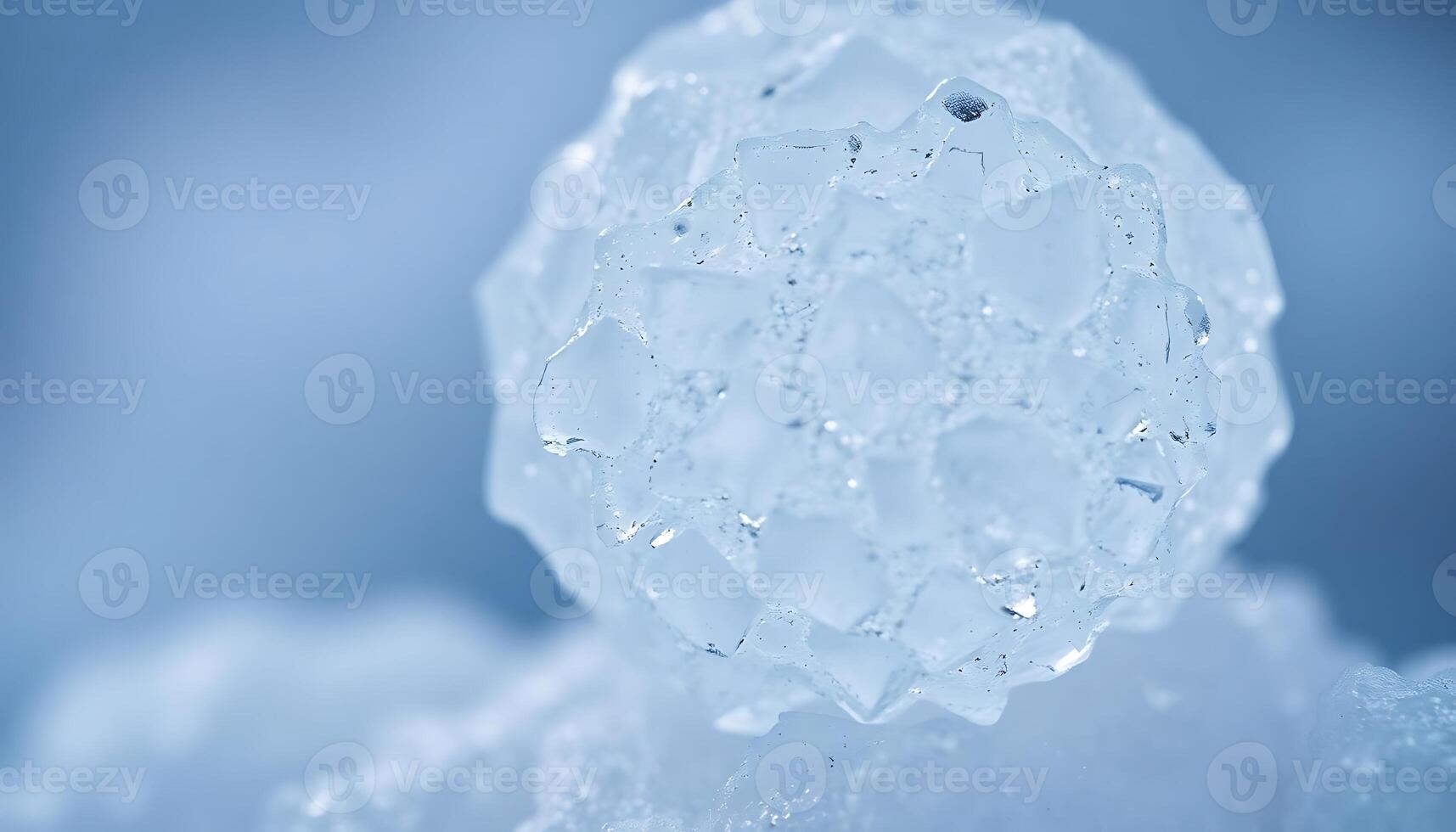 A close up of a crystal ball with ice photo