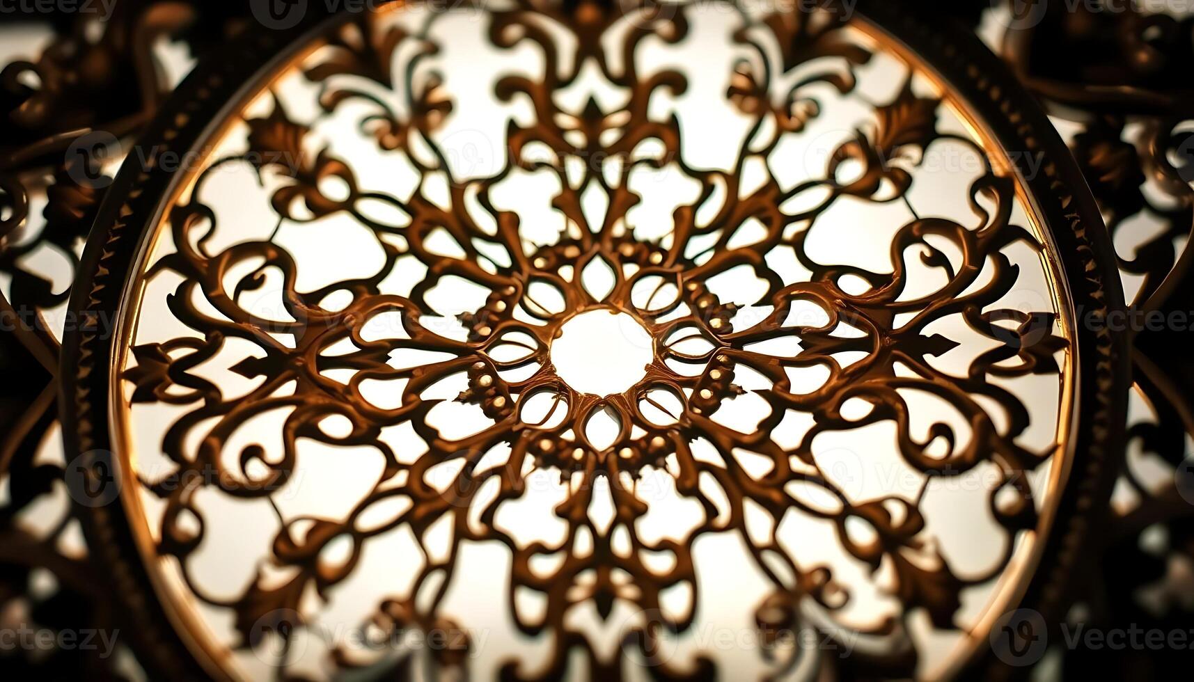close up view of a circular metal object photo