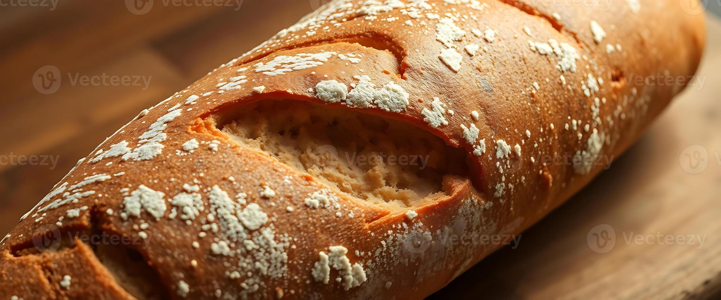 A loaf of bread on a wooden cutting board photo