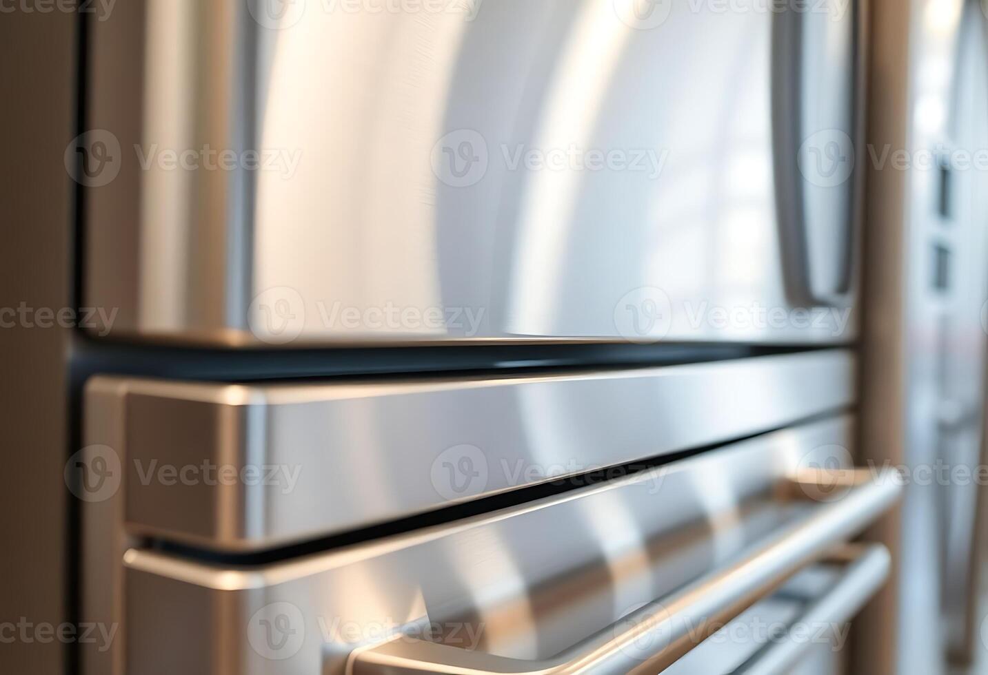 A close up of a stainless steel refrigerator photo