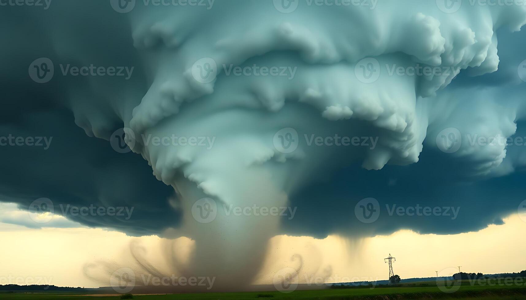 large storm cloud is in the sky over a field photo