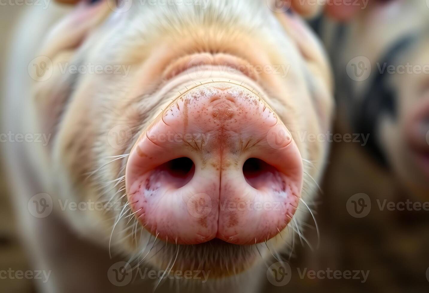close up of a pig's nose and snout photo