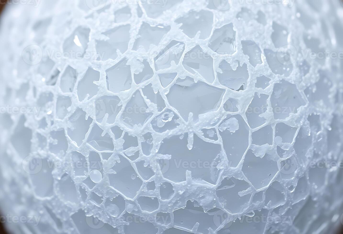 close up of a white ball covered in ice photo