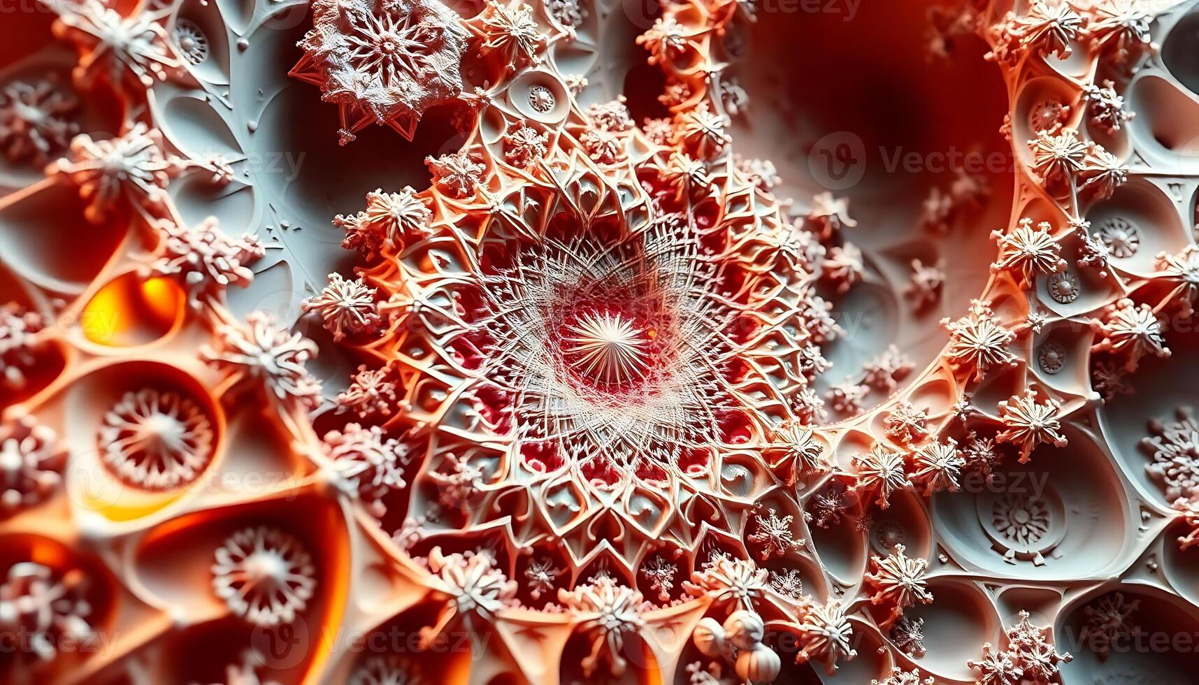 close up view of a red and white pattern photo