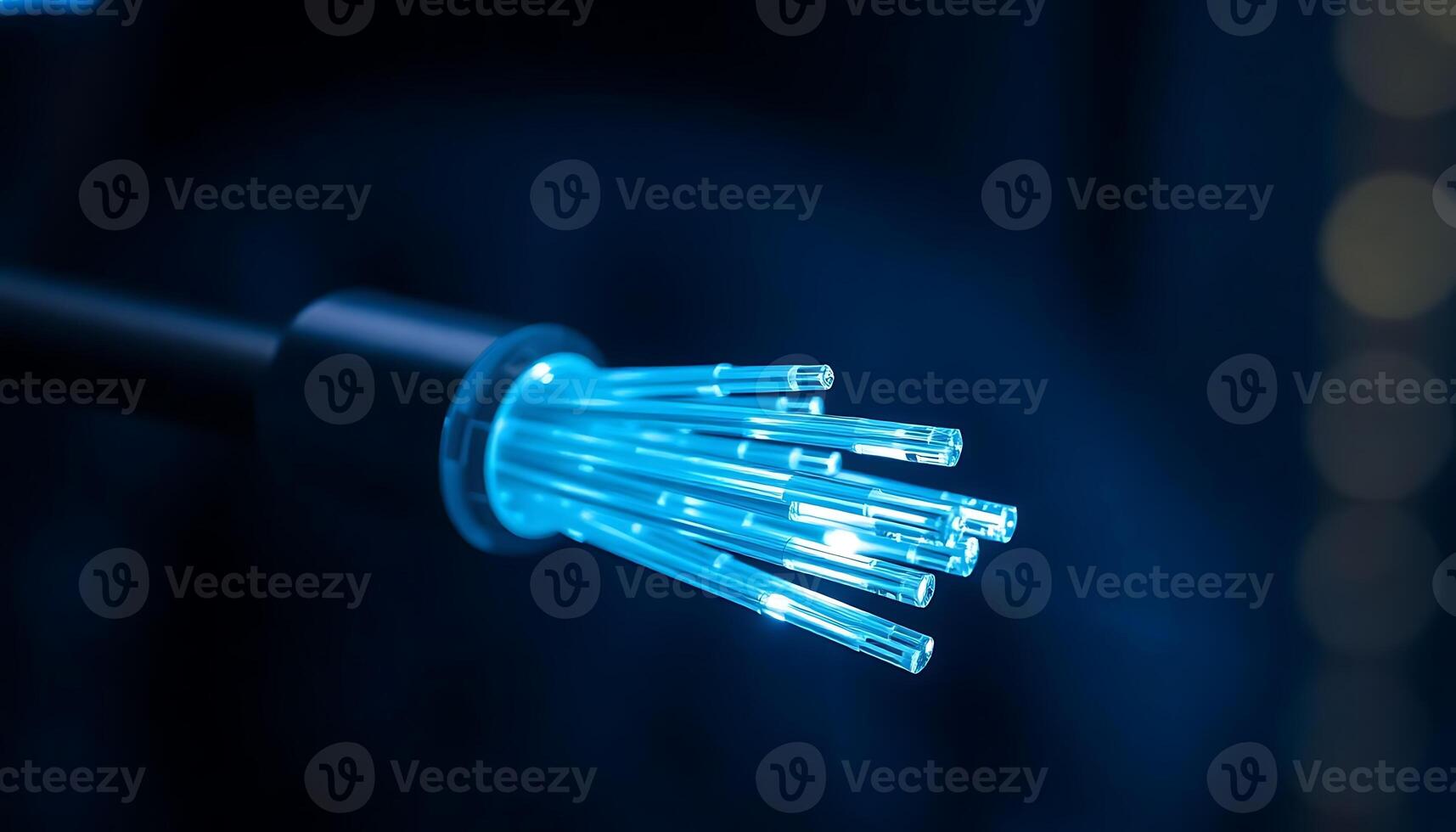 close up of a blue wire with a blurry background photo