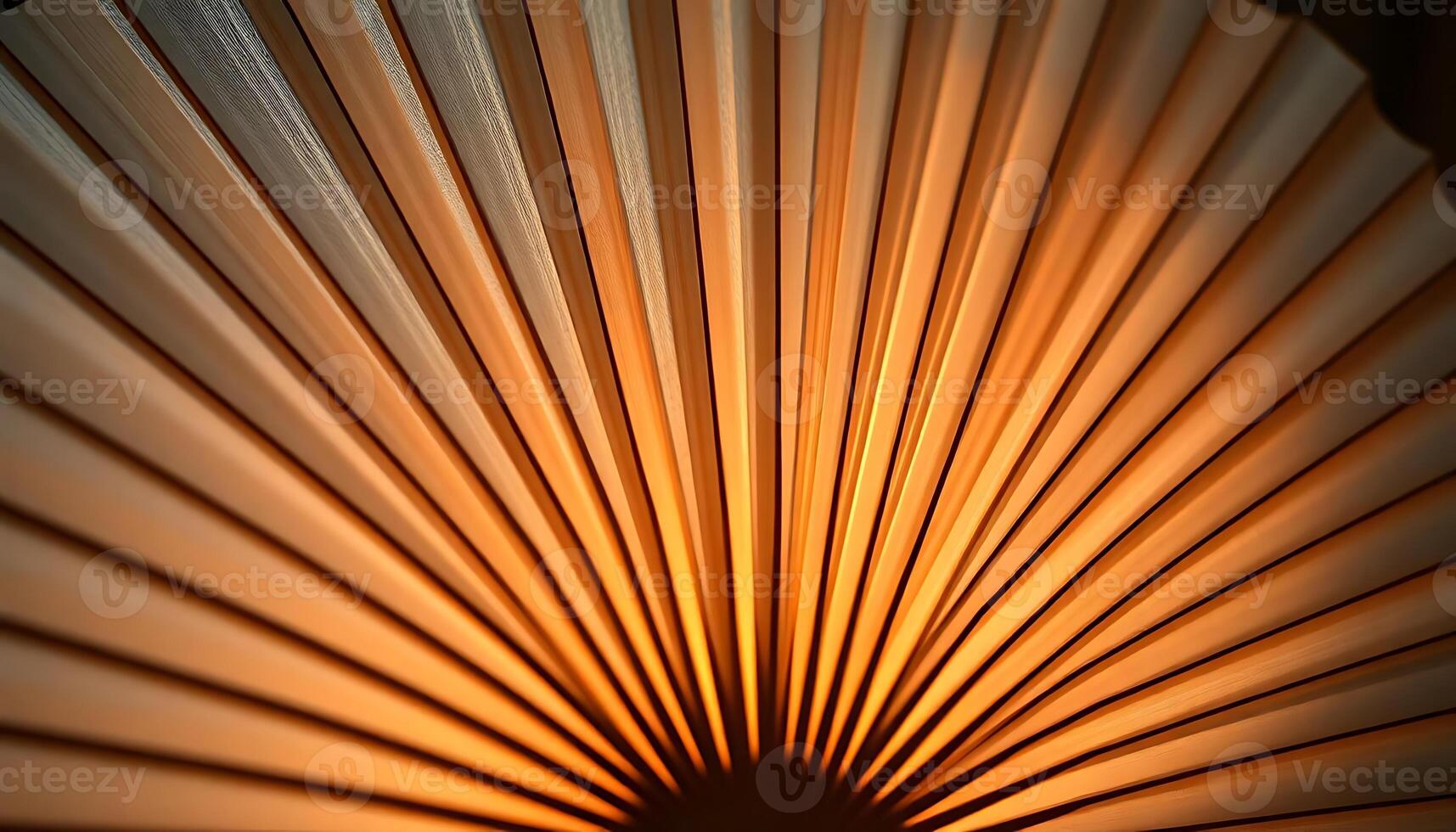 close up of a fan with a light shining on it photo