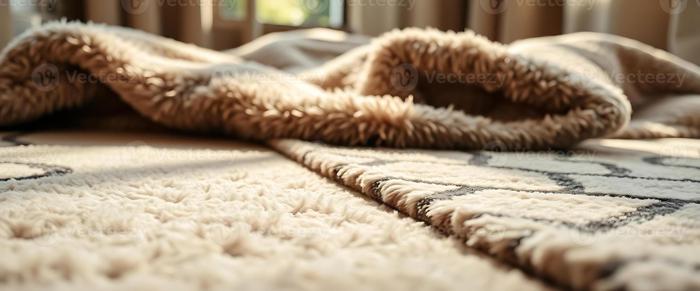 A rug is laying on the floor next to a window photo