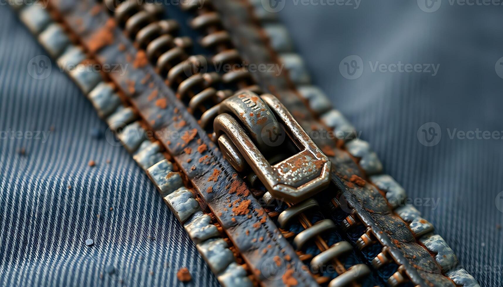 close up of a zipper on a piece of fabric photo