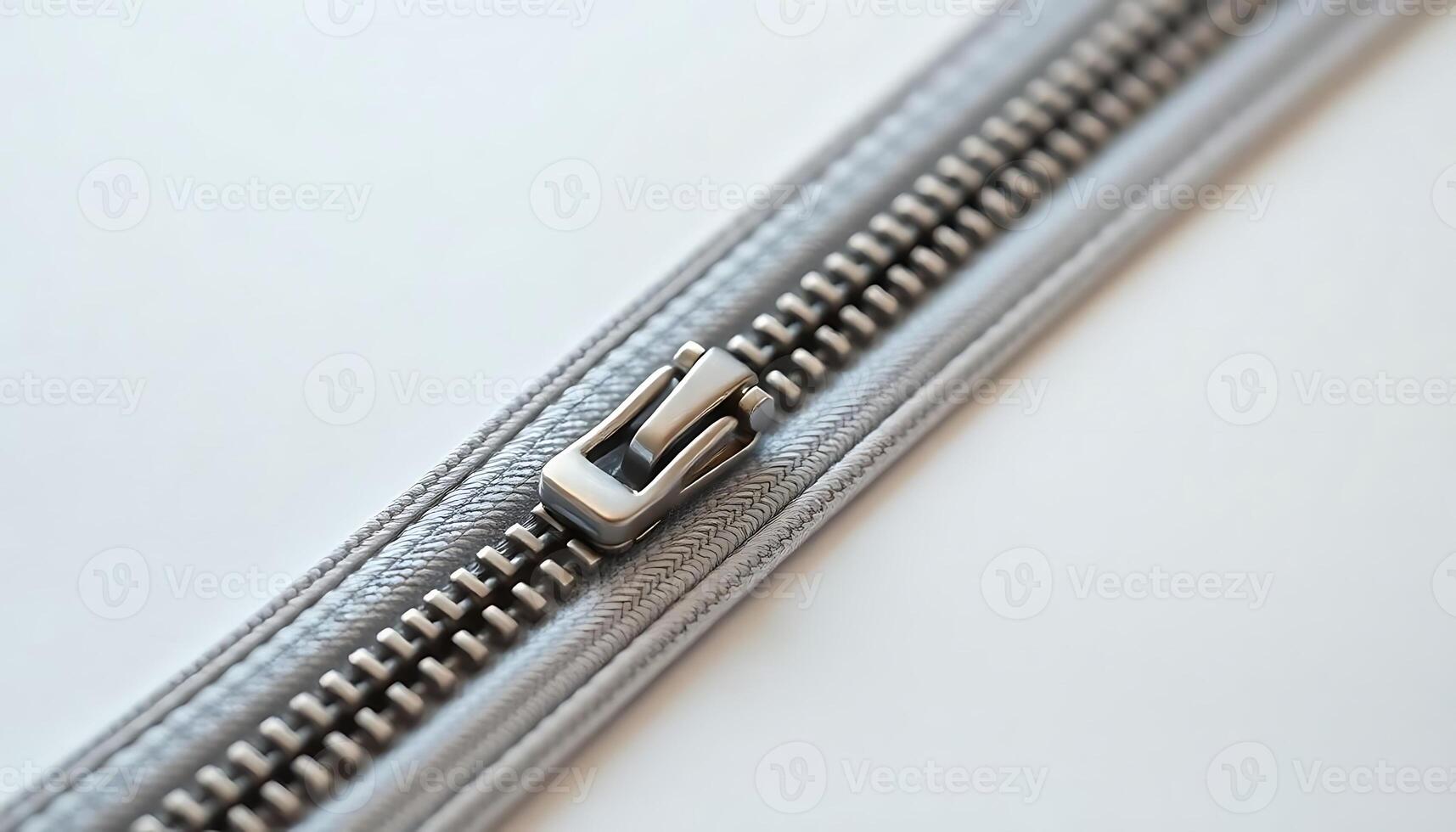 close up of a zipper on a white surface photo