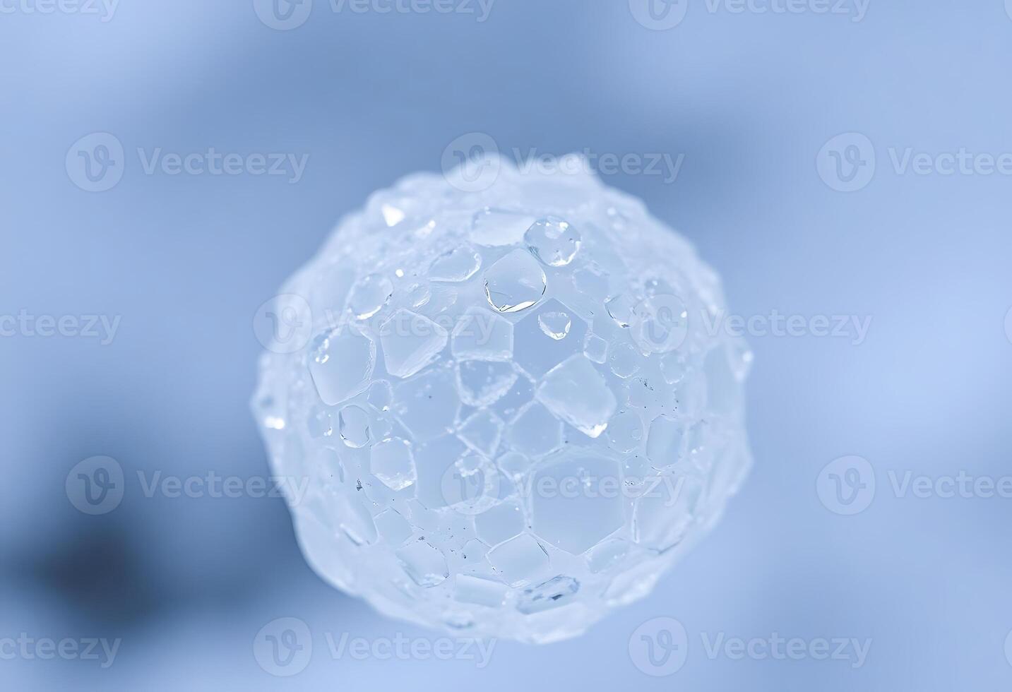 close up of a small ice ball photo