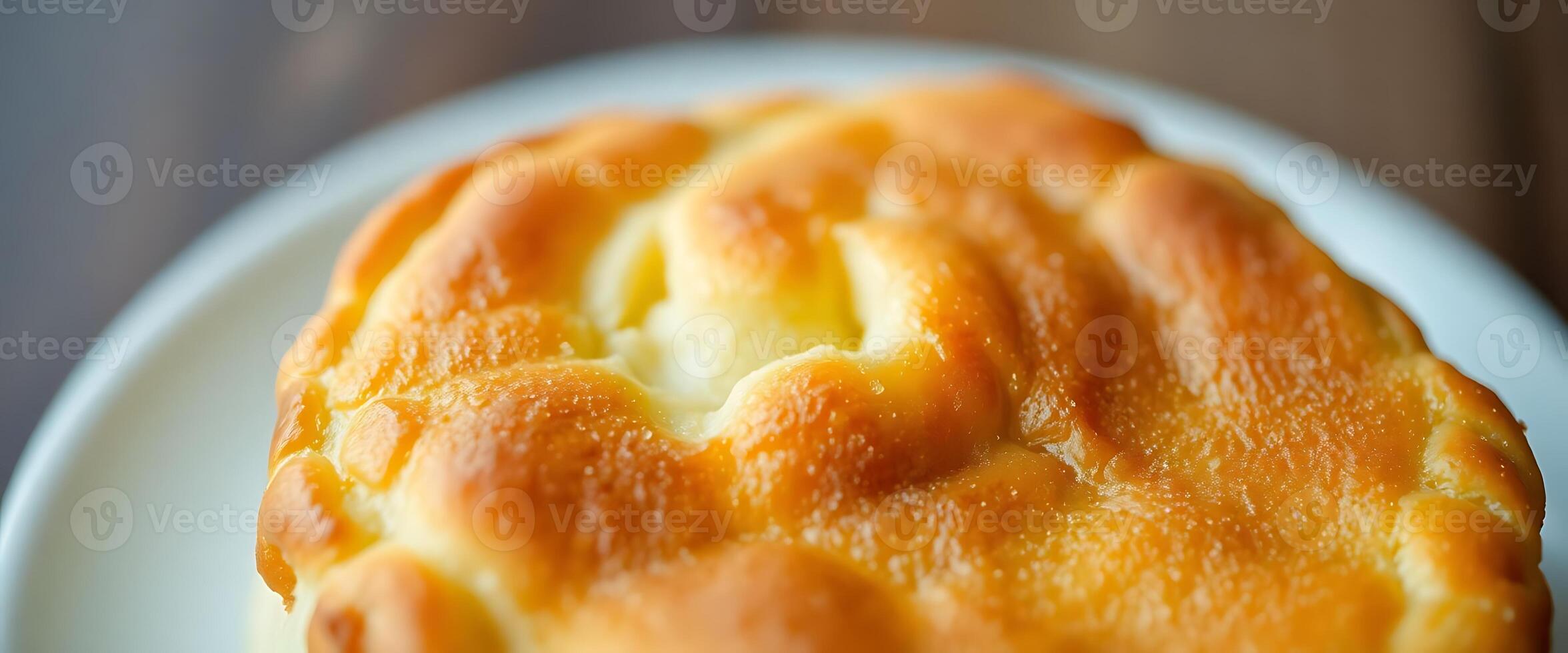 A close up of a baked good on a plate photo