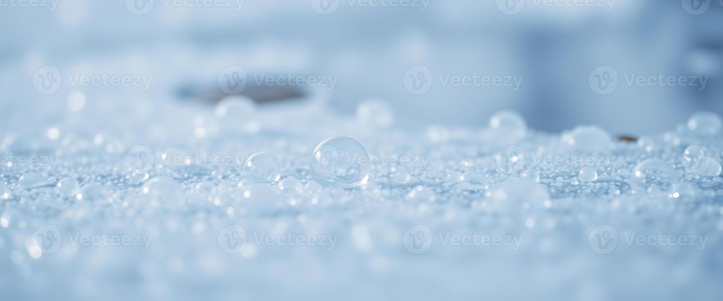 Water droplets on a surface with a blue background photo