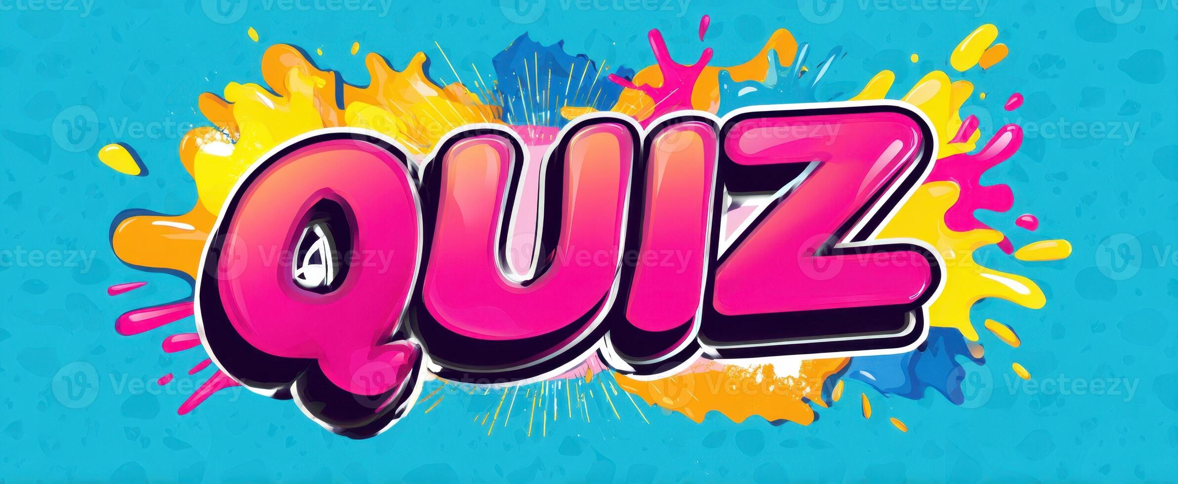 The Vibrant and Playful Quiz Graphic for Fun Challenges and Trivia Games photo