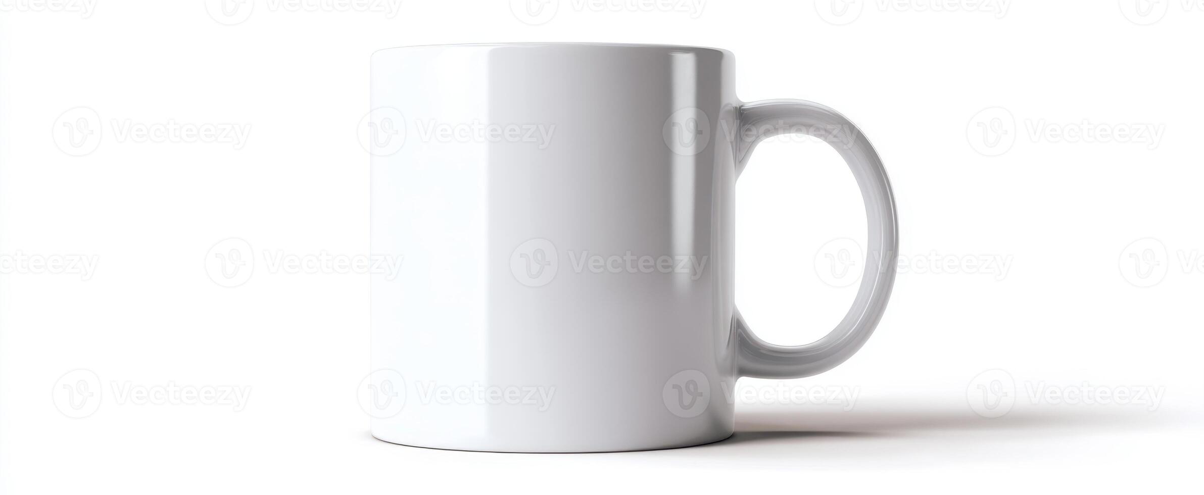 The empty white mug ready for customization and creative designs. photo