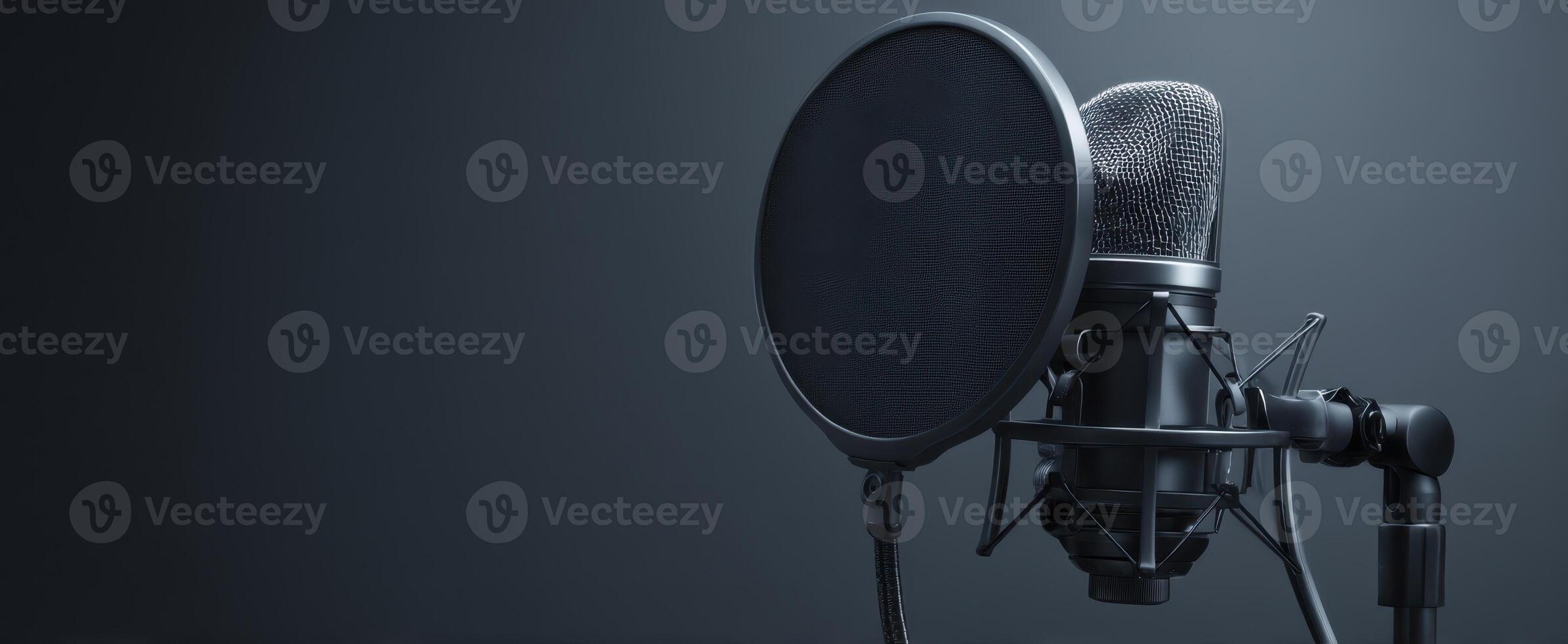 The Professional Studio Microphone Ready for Recording High-Quality Audio photo