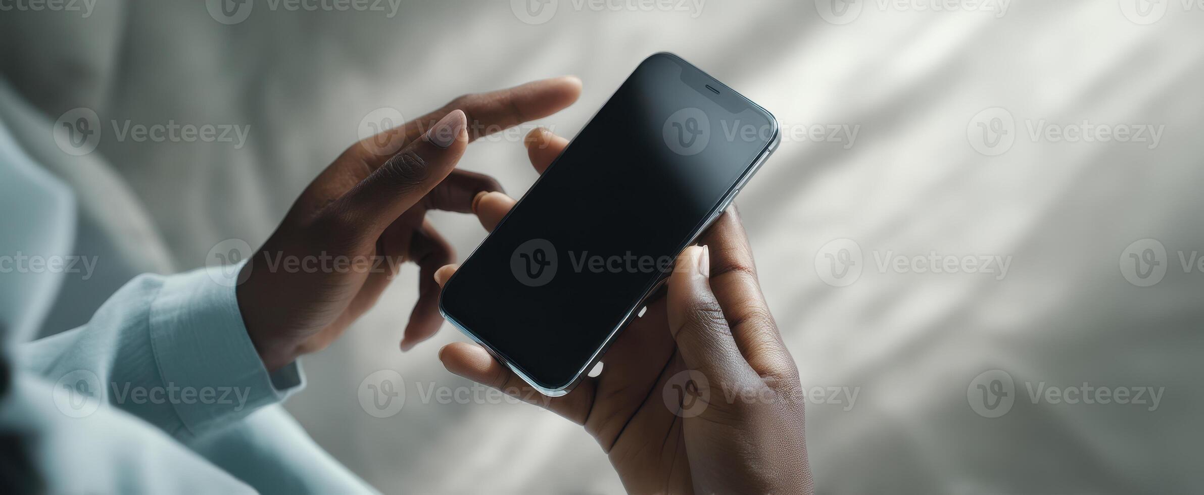 The modern smartphone in hands showcasing digital communication and interaction photo