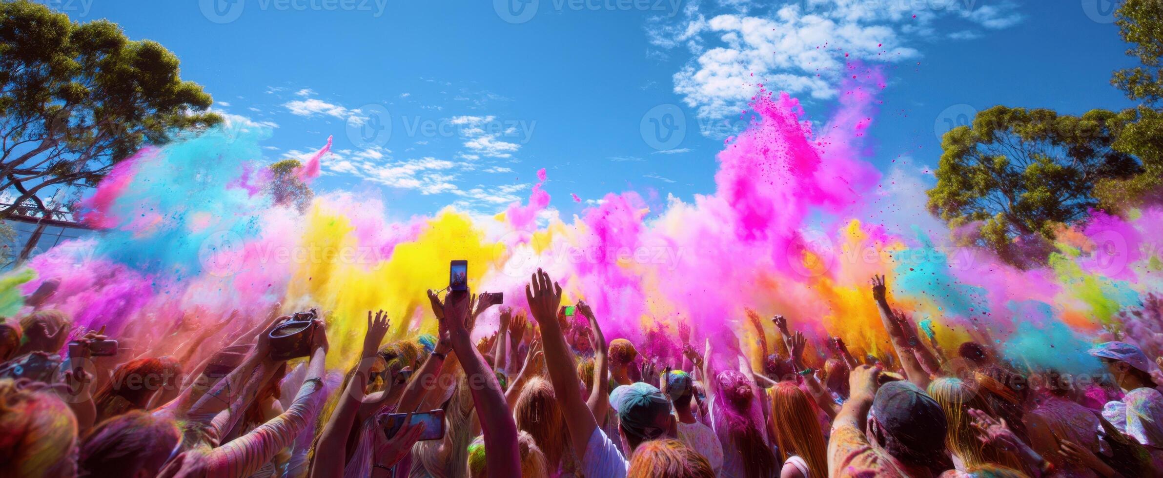 The colorful celebration of joy and togetherness during a vibrant festival. photo