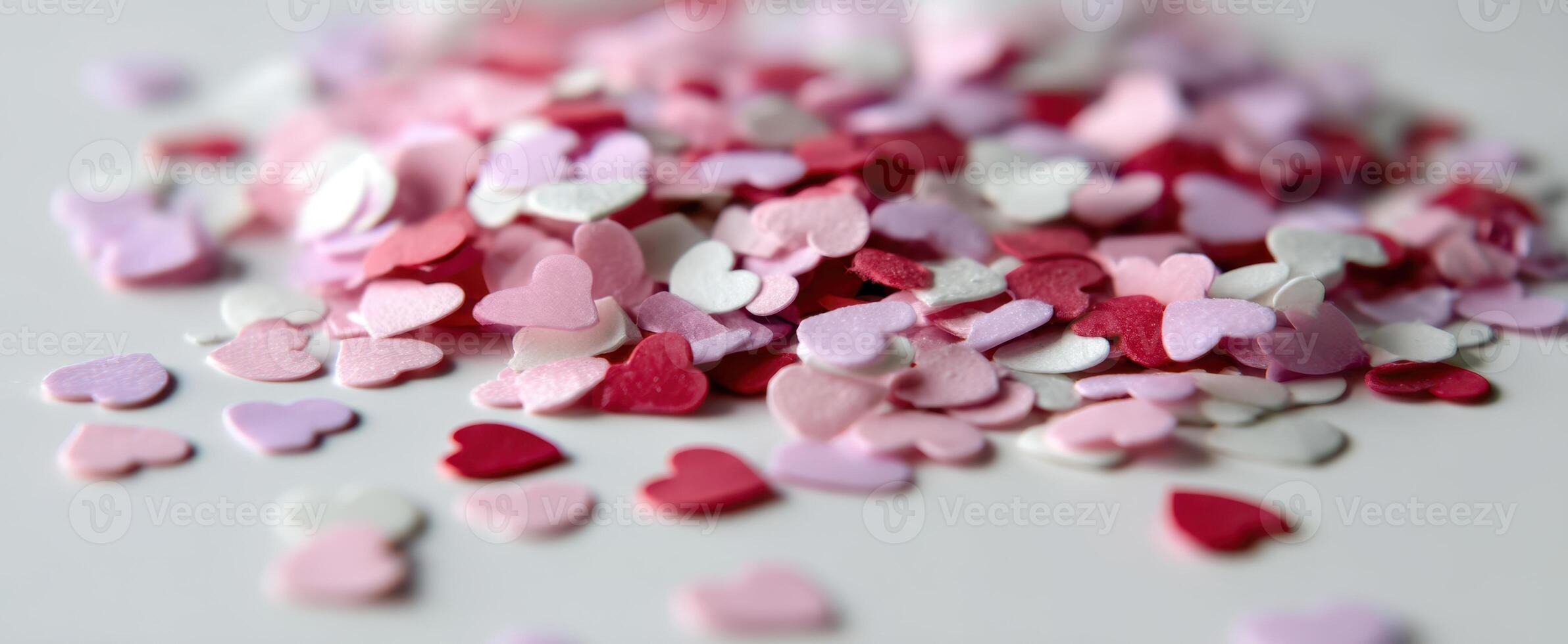 The Colorful Hearts Confetti Creating a Romantic Celebration Atmosphere photo