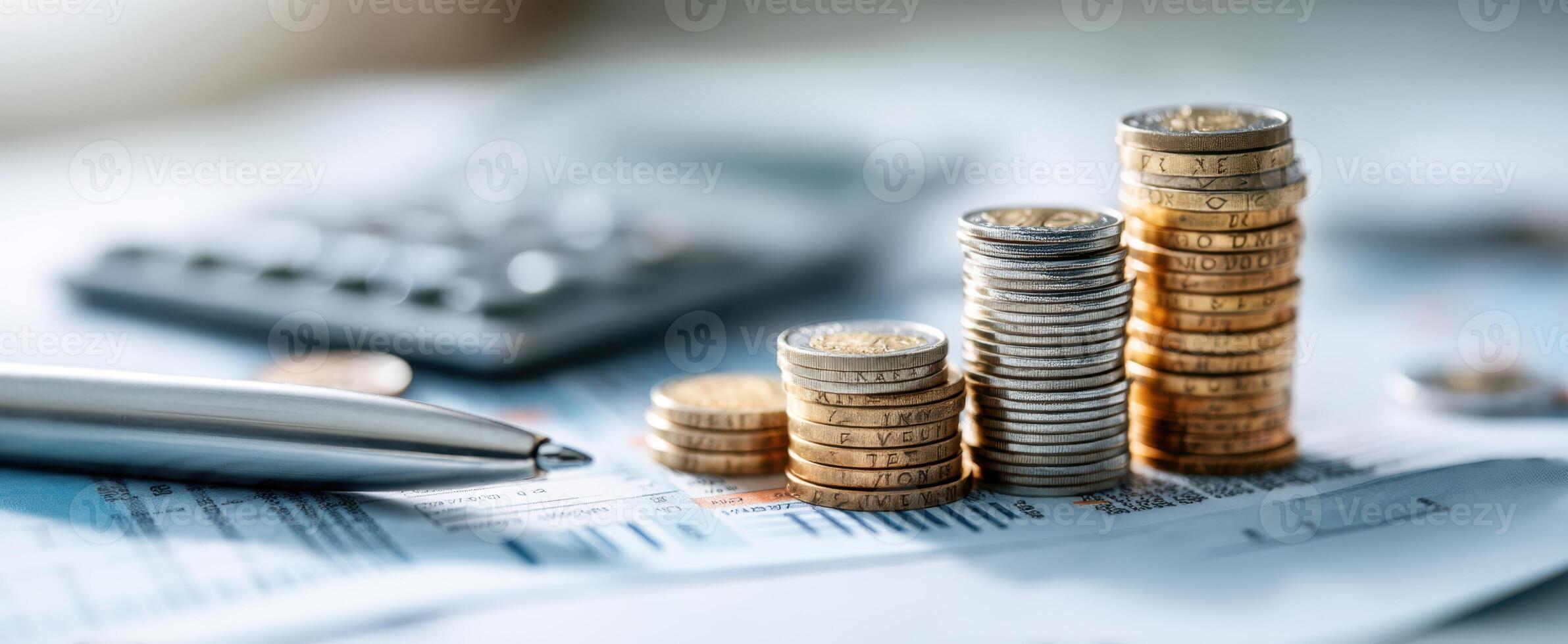 The stack of coins representing financial growth and investment strategies. photo