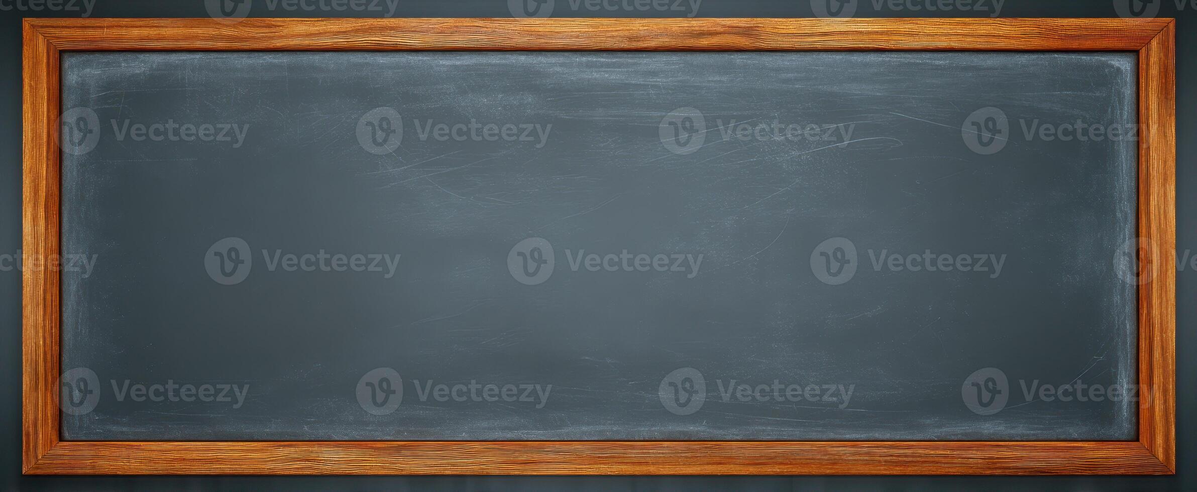 The Empty Chalkboard Ready for New Lessons and Creative Ideas photo