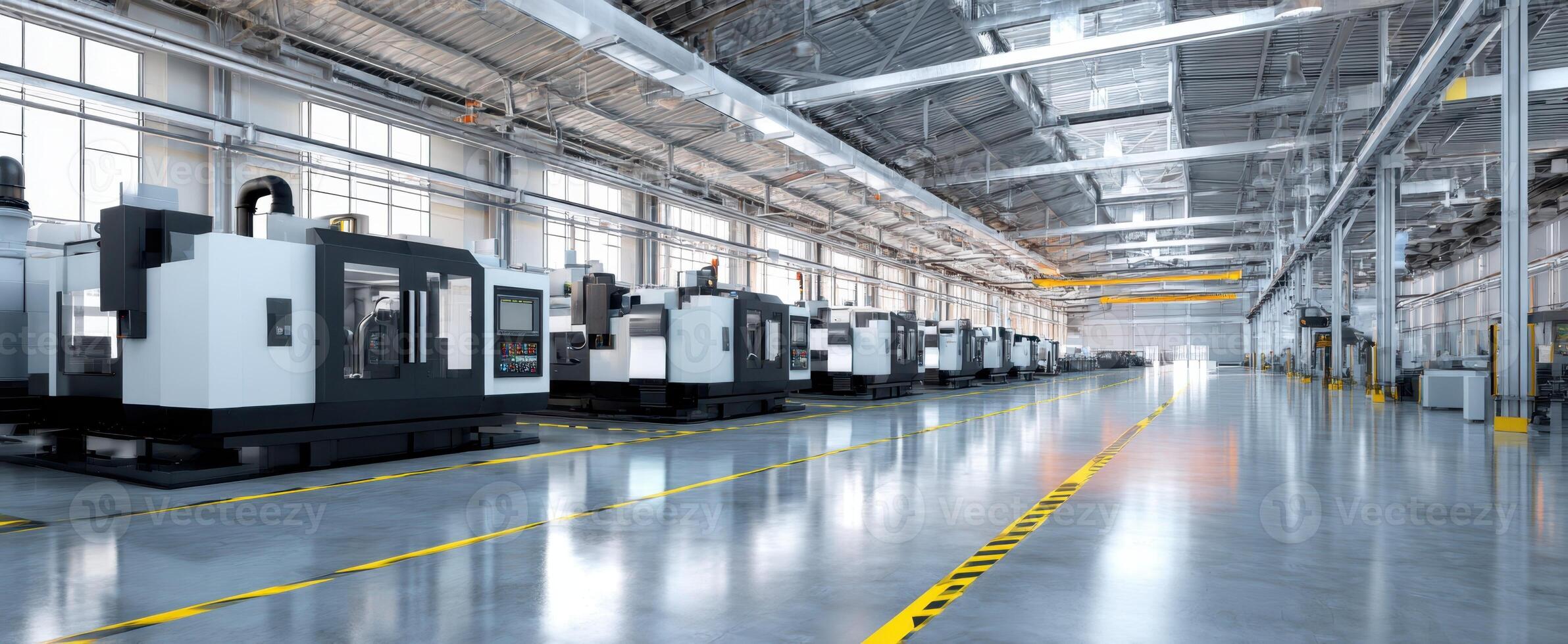 The modern manufacturing facility showcasing advanced CNC machining equipment and technology. photo