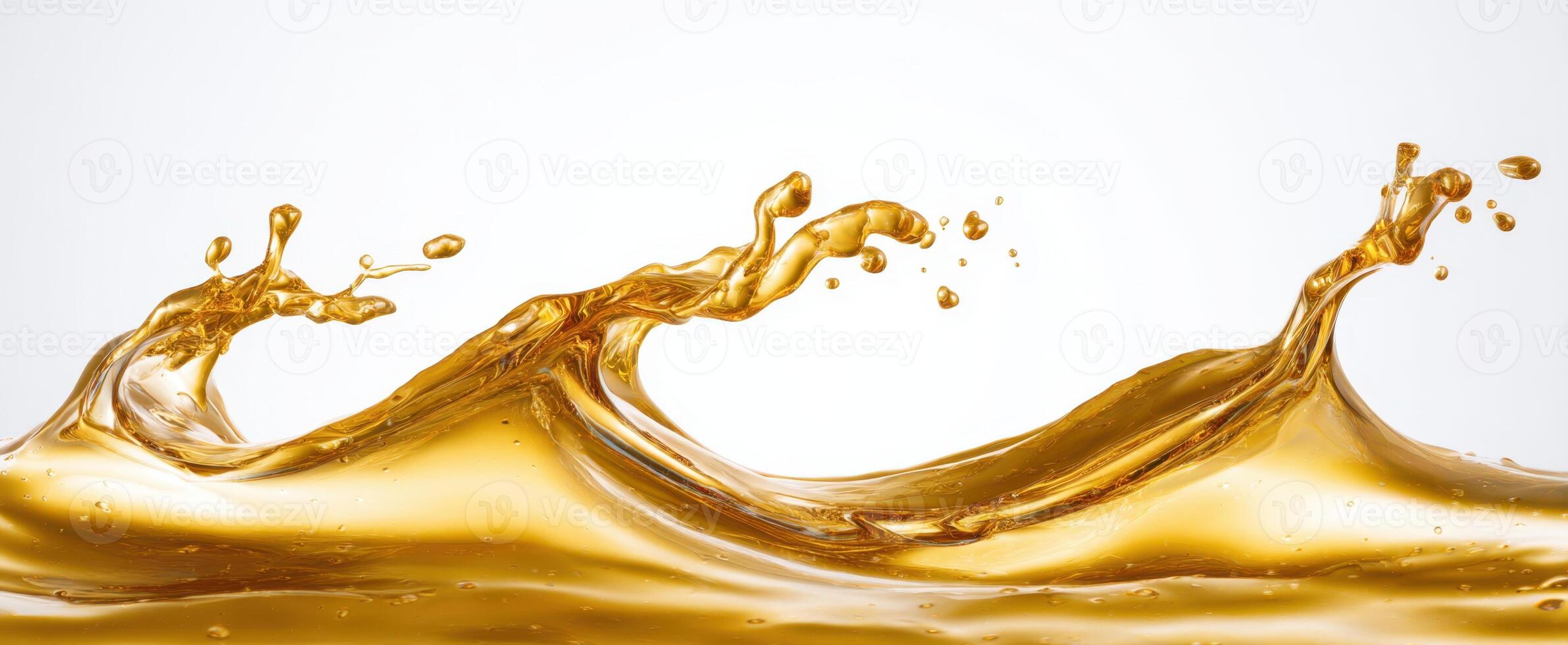 The dynamic splash of golden liquid creating mesmerizing waves photo