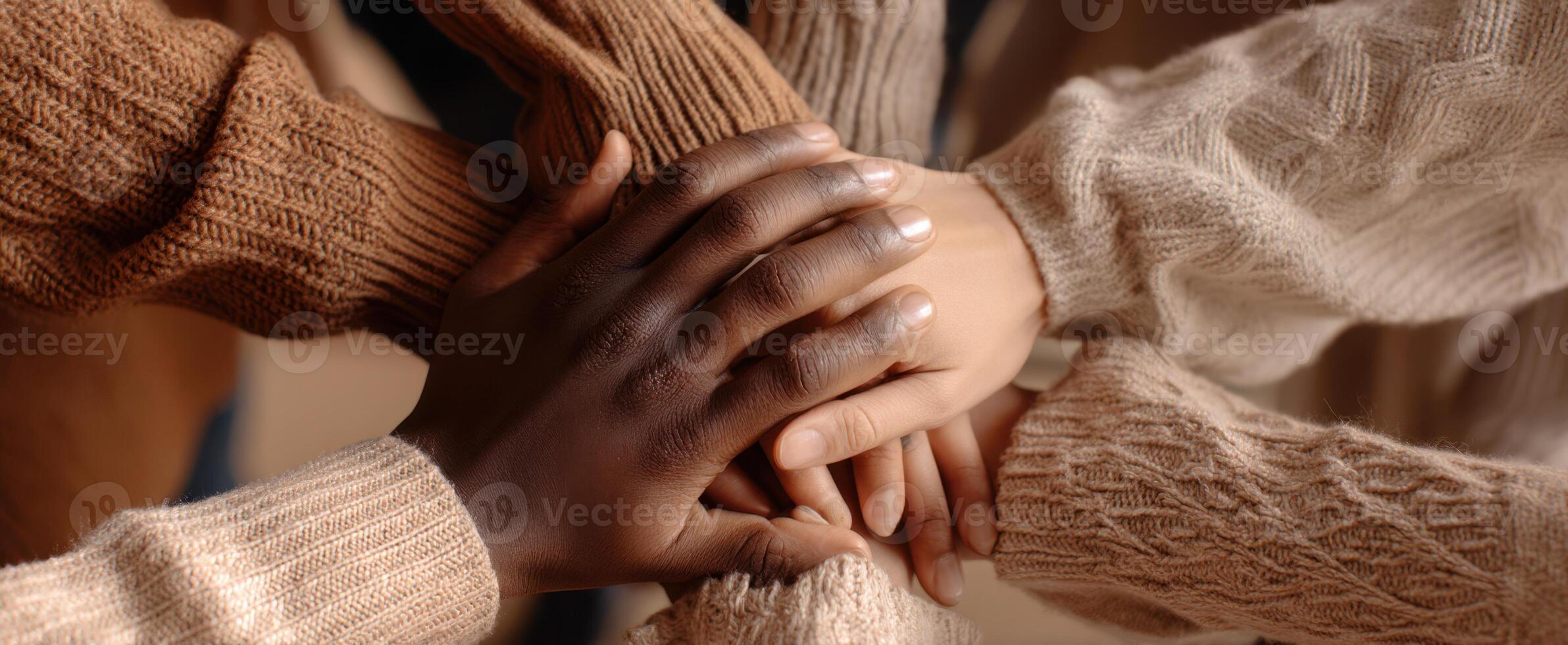 The Hands of Unity in Diversity Reflecting Togetherness and Strength photo