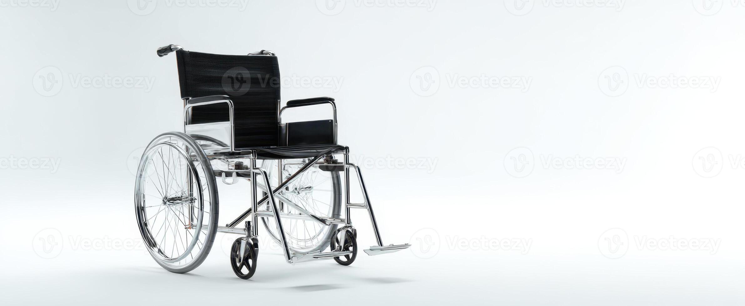 The sleek wheelchair designed for enhanced mobility and patient comfort. photo