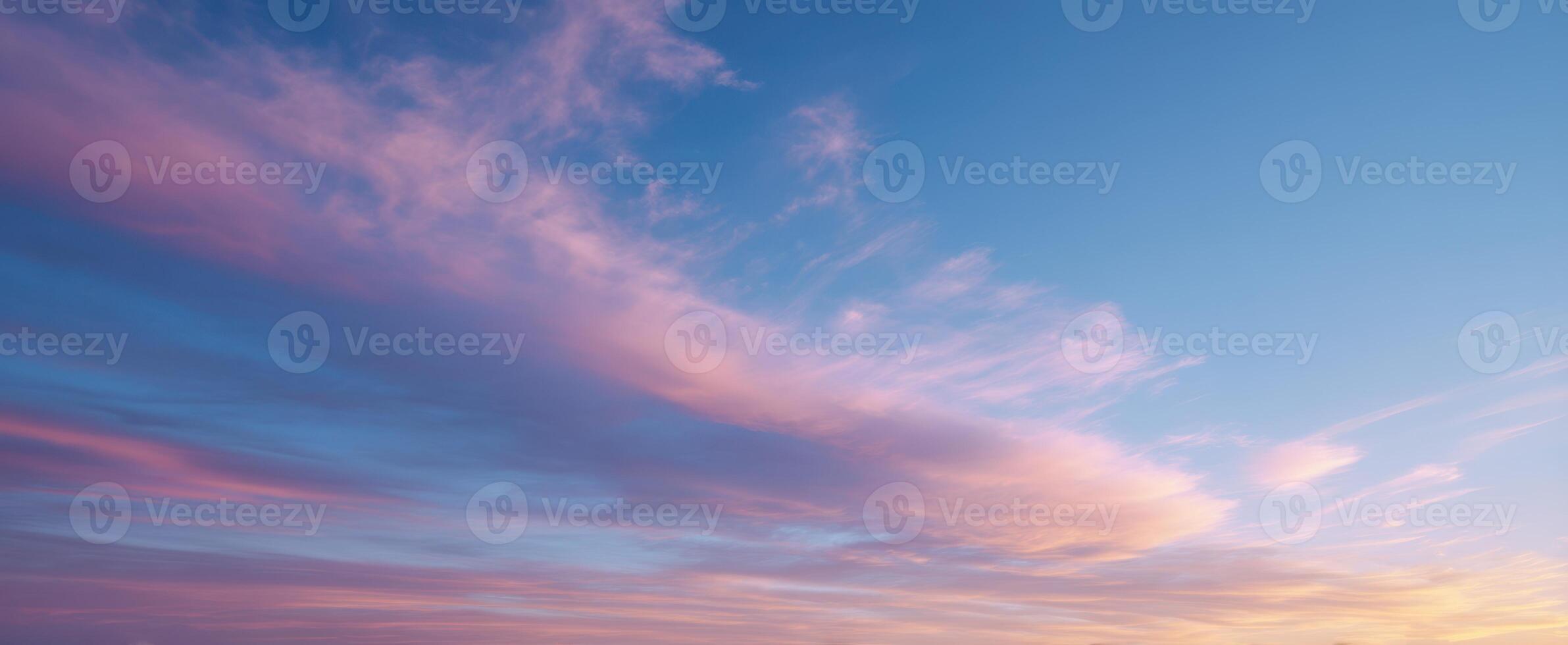 The Serenity of a Colorful Evening Sky with Beautiful Clouds photo