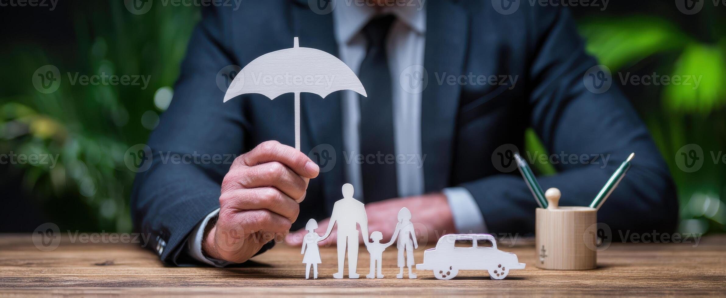 The umbrella representing family protection in financial planning context photo