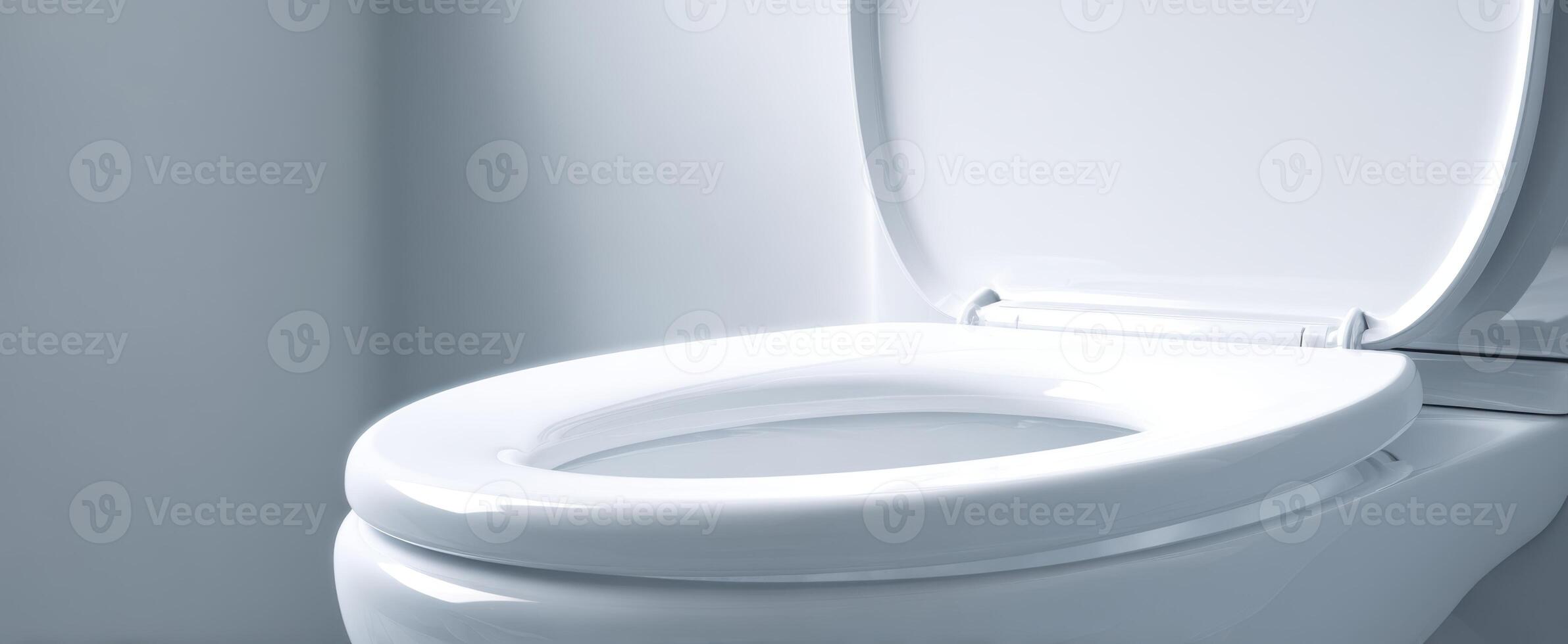 The modern toilet in a clean and stylish bathroom environment. photo