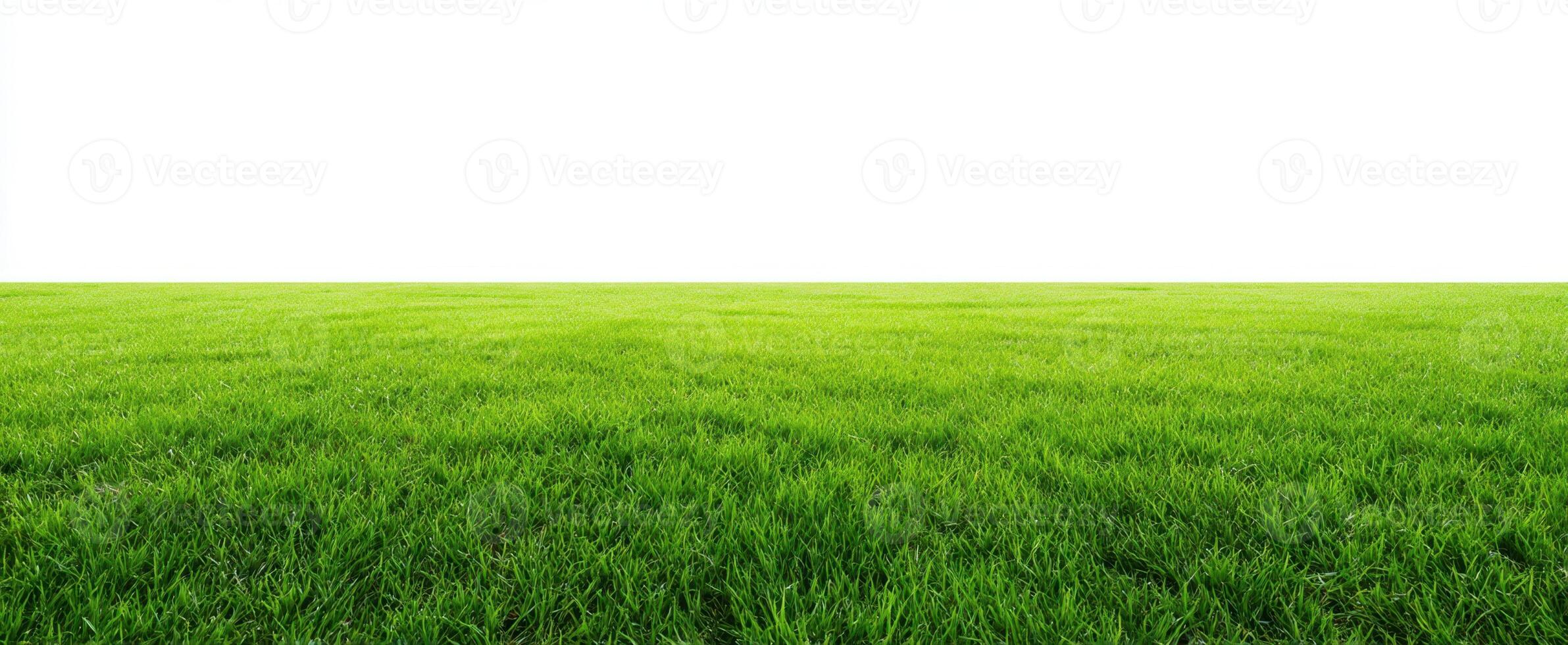 The Lush Green Grass Field Under a Clear Blue Sky photo