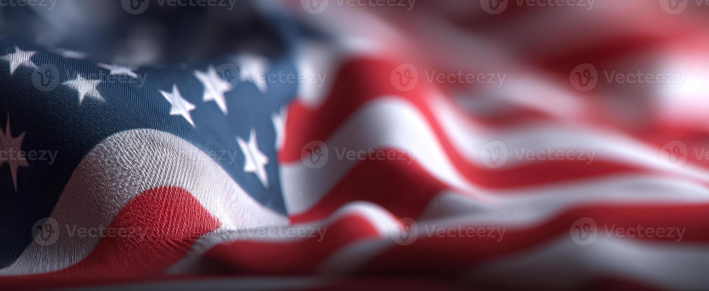 The American flag waving gracefully in vibrant colors and textures. photo