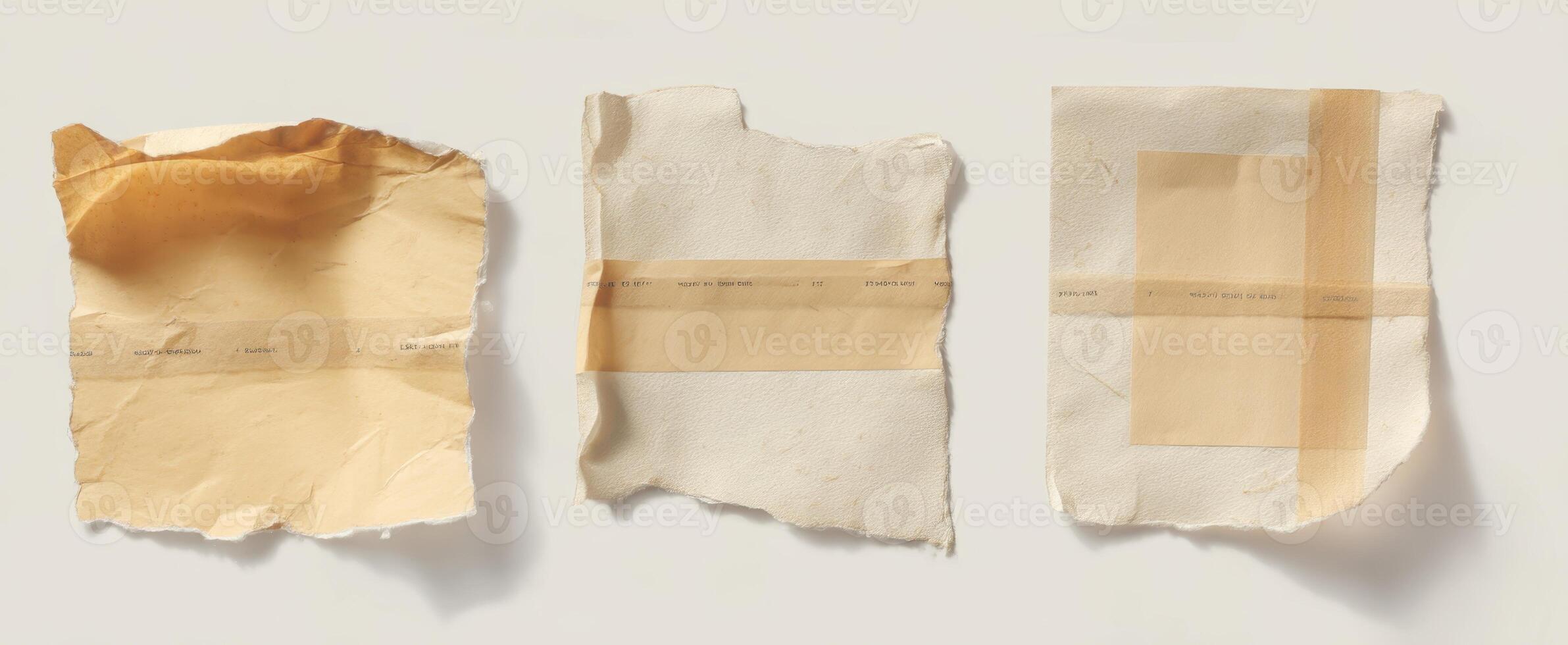 The vintage texture of torn paper with neutral tones and minimal design elements. photo